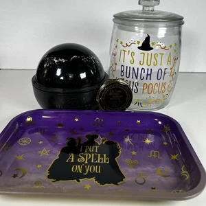 Disney Hocus Pocus Halloween Decoration Cookie Jar Dish Mirror Lights Bundle - Picture 1 of 5