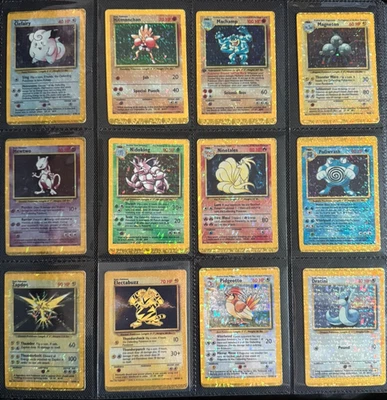 Vending Machine PRISM HOLO Pokémon Card Vintage Sticker Bundle Fossil Jungle - Image 1 of 4