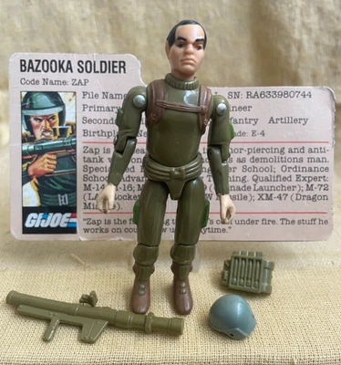 GI Joe Zap 1982 brazo recto - INTACTO - bonita tarjeta de archivo - 100 % completa - leer Foto 1 de 4