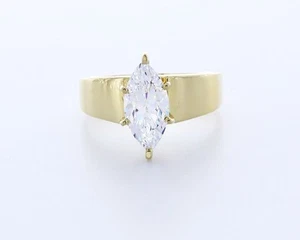 Anello solitario a banda larga 18 carati 1,5 carati AGI diamante creato in laboratorio D/VVS2 marchesa - Foto 1 di 4