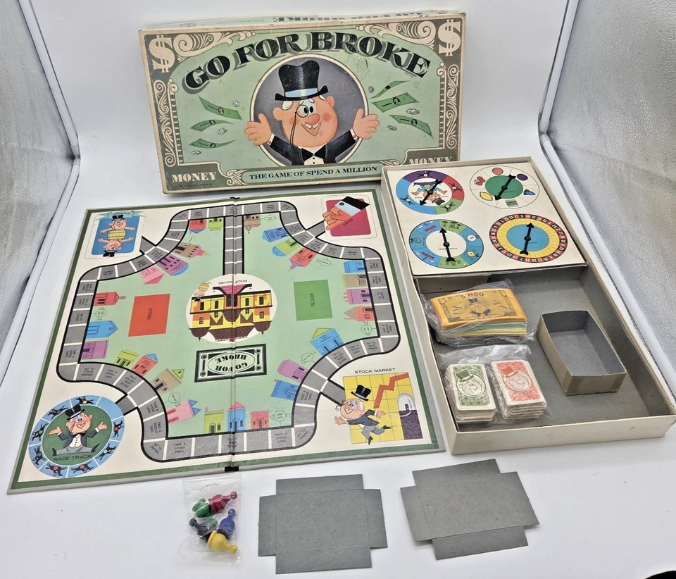 GO FOR BROKE Board Game By Selchow & Righter 1965 VTG USA Missing Pieces *READ* - Image 1 of 4