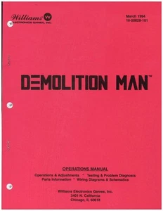 Williams Demolition Man Flipper Handbuch 144 Seiten BRANDNEU! - Bild 1 von 1
