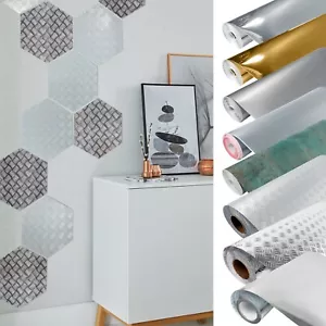 Selbstklebende Klebefolie Silber Metallic Riffelblech Spiegeleffekt Folie Chrom - Bild 1 von 41