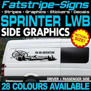 to fit MERCEDES SPRINTER LWB COMPASS MOUNTAINS STICKERS GRAPHICS CAMPERVAN - Picture 1 of 2