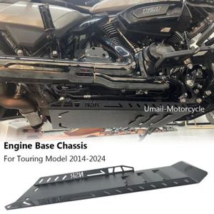 For Harley Road Glide 2014-2023 Engine Base Chassis Lower Skid Plate Guard Black - Picture 1 of 7