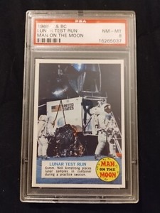 PSA 8 1969 Topps Man On The Moon Neil Armstrong Rookie Card #6A Lunar Astronauts