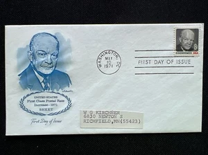 1394 Dwight Eisenhower Sheet FDC Artmaster May 10 1971 Washington DC - Picture 1 of 2