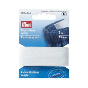 Elastic Tape Soft 25mm x 1m White, For Waistbands, PJ's & More by Prym - Picture 1 of 3