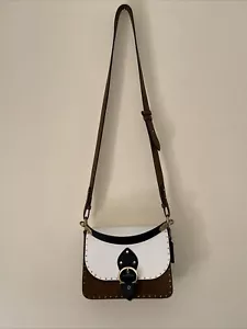 Bolso Coach Beat Vintage Caqui Multicolor Bloques Con Remaches Cuero Gamuza Nuevo con Etiquetas - Imagen 1 de 7