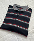 Nike Tiger Woods Collection Men's (L) Black Polo Shirt - Red/White Stripes