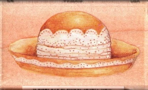 Tutti i supporti notturni ~ CAPPELLO DI FANTASIA ~ Abbigliamento moda timbro in gomma montato su legno - Foto 1 di 1