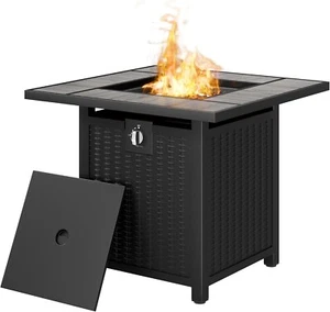 30in Square Propane Fire Pit / Table - 50,000 BTU - Rain Cover - New In Box! - Picture 1 of 5