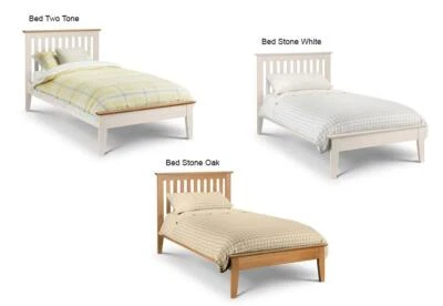 Julian Bowen Salerno Oak,Ivory & Oak, Ivory Wooden Bed Single 4FT6 Double King - Image 1 of 4