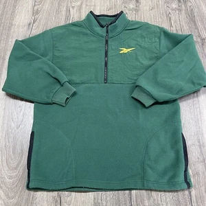 Vintage 90’s Reebok V-Neck Pullover Windbreaker Jacket - Size XL Green Z3 - Picture 1 of 9