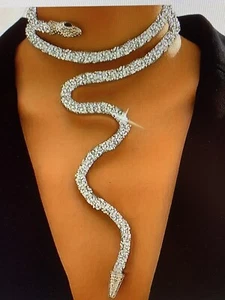 AROUND THE NECKLACE AND DOWN THE NECK SNAKE NECKLACE-STOCK - Picture 1 of 2