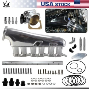 Intake Manifold Fuel Rail 90mm Throttle Body For Toyota Supra MK4 2JZ-GTE JZA80 - Picture 1 of 9
