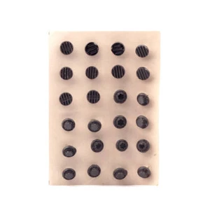  Card (24) Art Deco 1920's geometric and flower black dimi glass buttons 11mm - Picture 1 of 2