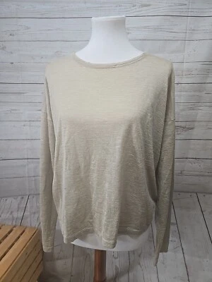 Suéter ligero cuadrado ESKANDAR para mujer de diseño 55% seda y 45% cáñamo Foto 1 de 4