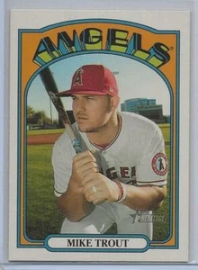 2021 Topps Heritage Mike Trout stelle mancanti variante SSP Los Angeles Angels - Foto 1 di 1