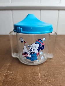 Vintage Baby Mickey Mouse Sippy Cup Evenflo Blue - Picture 1 of 12