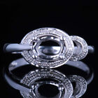 5x7 mm Oval Natürliche Diamanten Halbmontage Ringfassung Sterlingsilber Feinschmuck