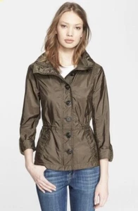 Burberry Brit 'Becksmarsh Roll Sleeve Jacket Military Green size 12, rain jacket - Picture 1 of 12