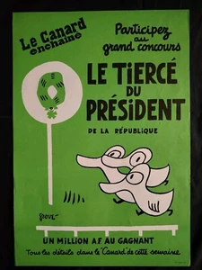 Affiche Originale Du Dessinateur GROVE Pour Le canard Enchaîné 40×57cm RARE! - Imagen 1 de 7