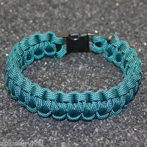 Pulsera de cuerda de supervivencia paracord azul azulado - 550 lb tipo III - hecha en EE. UU. - Imagen 1 de 2