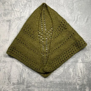 Olivgrün Häkel Strick Dreieckstuch Schal Akzente Handarbeit Kuschelig Mode - Bild 1 von 7