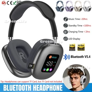 Cuffie Bluetooth 5.4 Wireless Over Ear Cuffie LED Stereo Cancellazione Rumore - Foto 1 di 19