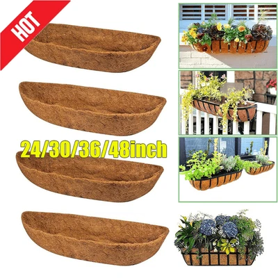 Trough Coco Liner Planting Flower Wall Hanging Basket Planter Window Box - Image 1 of 4