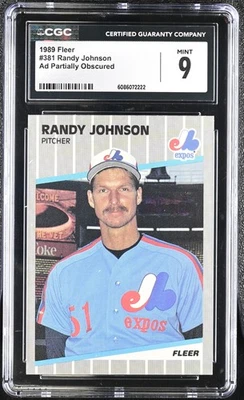 1989 Fleer #381c Randy Johnson CGC 9 - Image 1 of 2