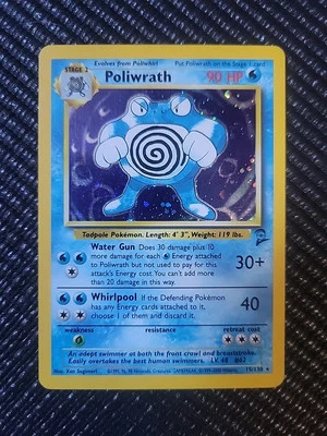 Poliwrath 15/130 Base Set 2 Holo Rare Vintage Pokemon Card - NM - Image 1 of 2