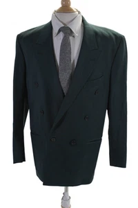 Blazer Traje Cerruti 1881 Para Hombres Lana Texturizada Forrado Botón Cuello Verde Talla EU - Imagen 1 de 8