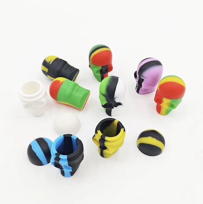 Pacote com (8) recipientes de cera de silicone caveira de 15 ml, frascos de óleo antiaderente, frasco de armazenamento - Imagem 1 de 1