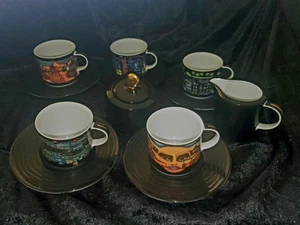 Königlich Tettau Hundertwasser Ars Mundi, 5 Gedecke + Zuckerdose + Milchkännchen - Bild 1 von 7