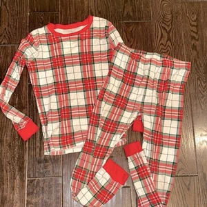 Carter's Red and White Plaid Kids Pajama Set size 14 - Picture 1 of 4