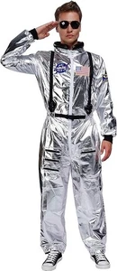 Maxim Party Zubehör Silber NASA Astronauten Anzug Kostüm Erwachsene Große 44-46 #276 - Bild 1 von 3