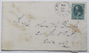 1883 Iron Cross Fancy Cancel Huntington Long Island Suffolk County NY to Erie - Picture 1 of 2