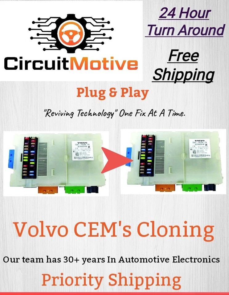 VOLVO CENTRAL ELECTRONIC MODULE CEM CLONING SERVICE FOR 07-15 S60 V70 XC60 XC70 - Image 1 of 1