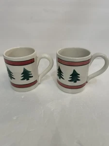 Tazzine da caffè vintage Pier 1 O'Tannenbaun albero di Natale/Italia - set di 2 - Foto 1 di 3