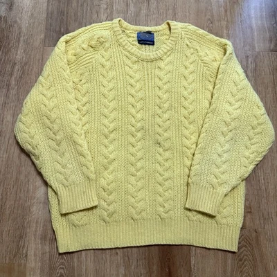 Pendleton Country Traditionals Mens XL Yellow Sweater Made USA Wool *Stains* - Image 1 of 4