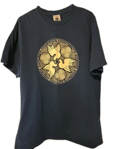 T-shirt vintage anni 90 streetwear uomo XL sbiadita design celtico colomba uccellino blu USA - Foto 1 di 8