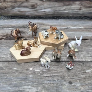 Miniature Doll House Forest Animal Figures Deer Bear Rabbit Variety of Materials - Picture 1 of 12