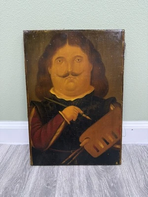 Litografía Pintura al óleo Repro Fernando Botero lienzo retrato de Velázquez  Foto 1 de 4