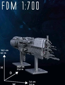 Aliens 21" 1/700 Uss Sulaco Uscm Command Ship Custom 3d Model W Stand - Picture 1 of 6