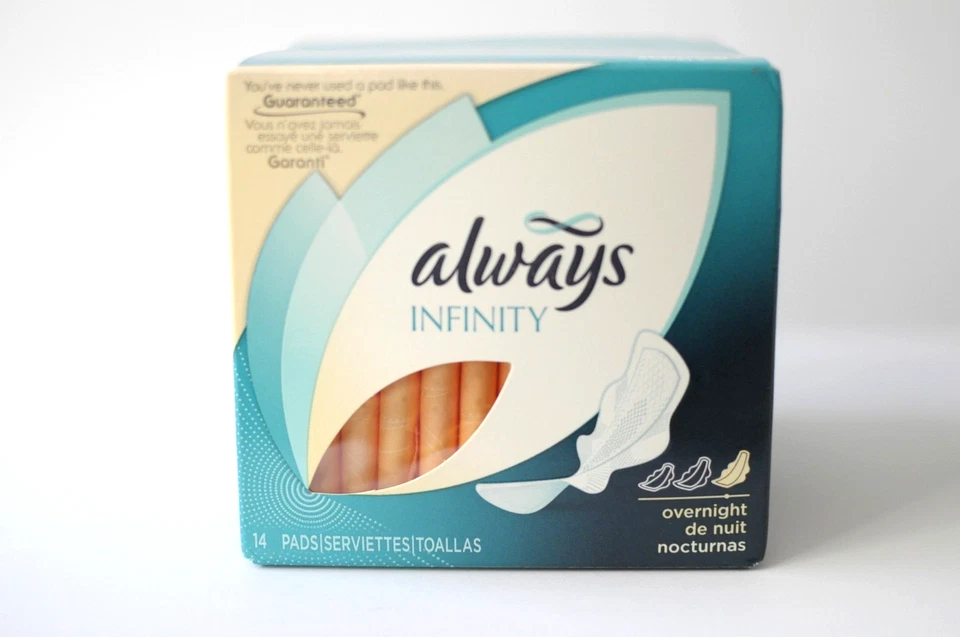 84 Always Infinity FlexFoam Size 4 overnight Pads Unscented w/Wings 6 box of 14