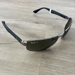 NEW Ray Ban Gunmetal & Black w POLARIZED GREEN Lens Sunglass RB3478 004 - Picture 1 of 6
