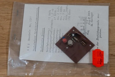 Hochohmiger IC Mikrofonvorverstärker Platine SES Baustein Nr.2291 - Bild 1 von 2
