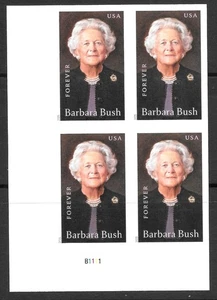 Scott #6022a IMPERFORATE (NO DIE-CUT) Barbara Bush Plate Blk of 4, MNH-SOLD OUT! - Picture 1 of 1